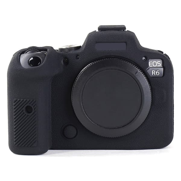 Canon EOS R6 litchi-tekstur silikon deksel - Svart Black
