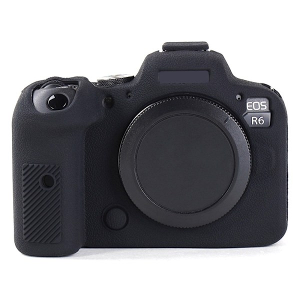 Canon EOS R6 litchi tekstur silikone cover - Sort Black