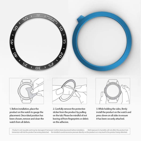 Ramme i rustfritt stål til Samsung Galaxy Watch 3 (45 mm) - Svart Black