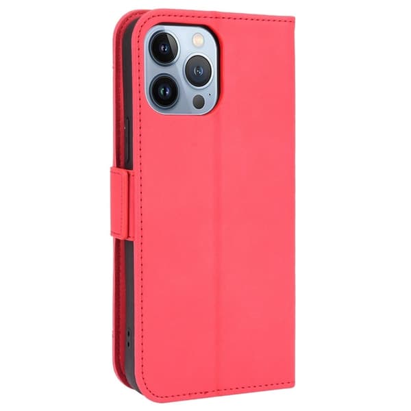 Stilig Læretui med Lommebok til iPhone 14 - Rød Red