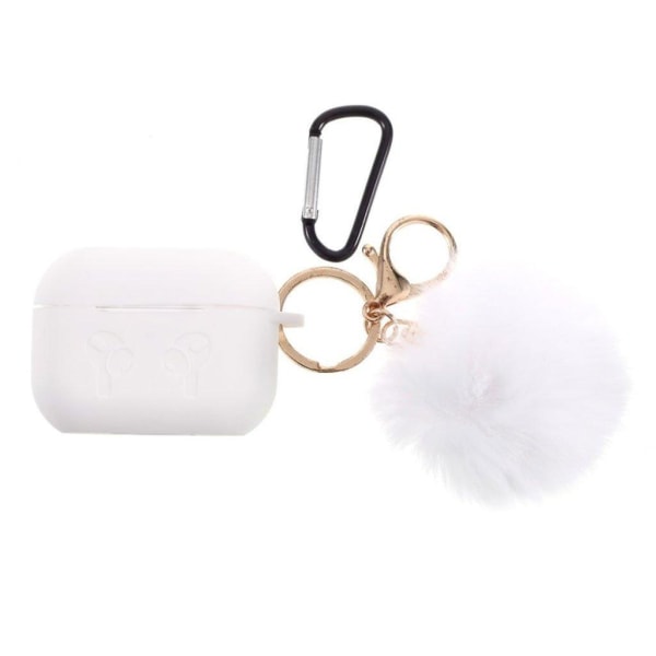 AirPods Pro silicone furball adornment case - White Vit