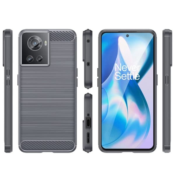 Carbon Flex OnePlus 10R / OnePlus Ace deksel - Grå Silver grey