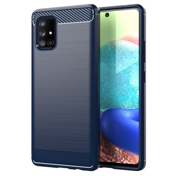 Carbon Flex Suojakotelo Samsung Galaxy A71 5G - Sininen Blue