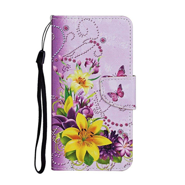 Wonderland iPhone 12 Pro / iPhone 12 flip kuoret - Keltainen Kukka Yellow