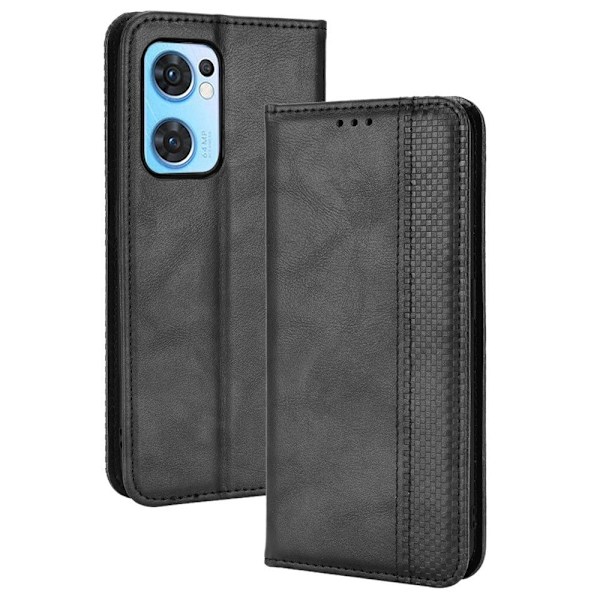 Bofink Vintage läder Oppo Find X5 Lite / Oppo Reno7 5G fodral - Svart Svart