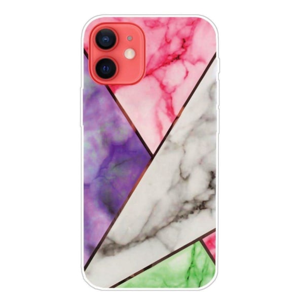Marble design iPhone 12 Mini cover - Lilla / Rosa / Hvid / Grøn Multicolor