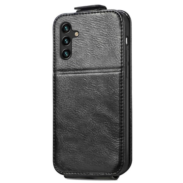 Vertical Flip Phone Etui med Zipper til Samsung Galaxy M23 / F23 - Sort Black