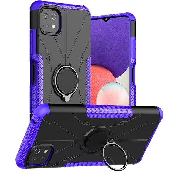 Kickstand-skydd med magnetisk platta för Samsung Galaxy A22 5G - Lila Lila