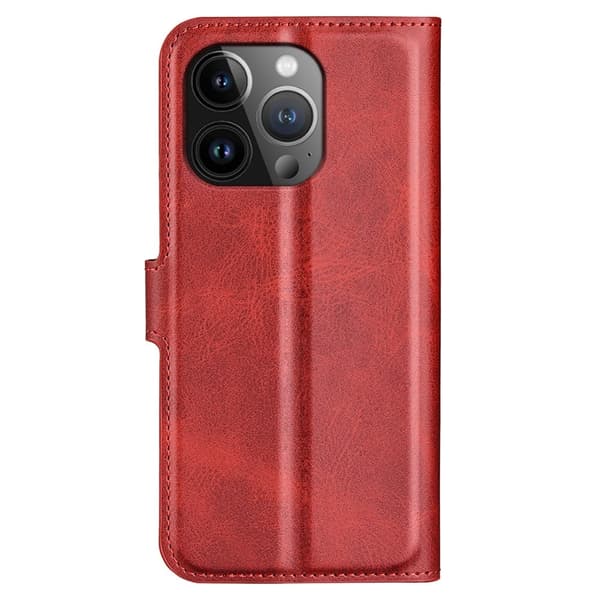 Læretui med Lommebok til iPhone 15 Pro - Rød Red
