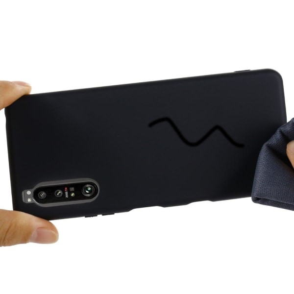 Matte Liquid Silikone Cover til Sony Xperia 1 III - Sort Black