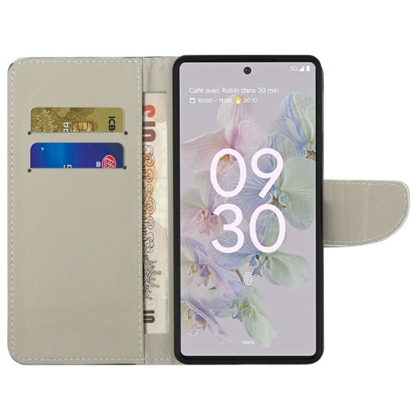 Wonderland Google Pixel 6a Flip Etui - Blå Sommerfugl Blue