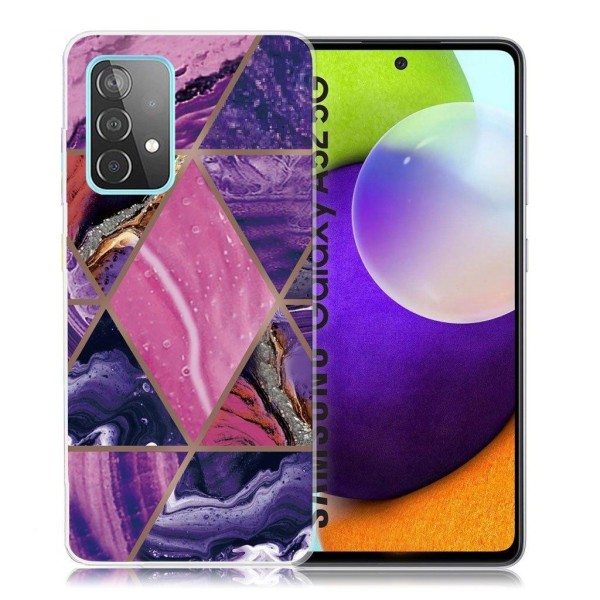 Marble design Samsung Galaxy A52 5G kotelot - Violetti Ja Ruusu Marmori Purple