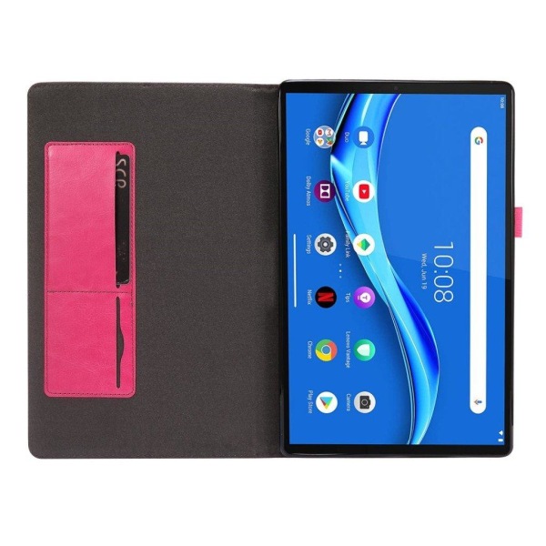 Crazy Horse Lenovo Tab M10 FHD Plus flipfodral i läder - Ros Rosa