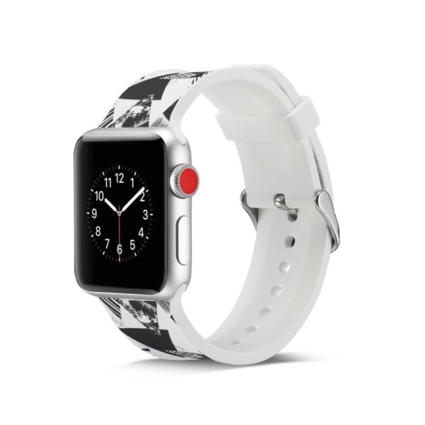 Apple Watch Series 4 40mm kuviollinen joustava silikooni muovinen kellon vaihto ranneke - Mustat Kolmiot Multicolor