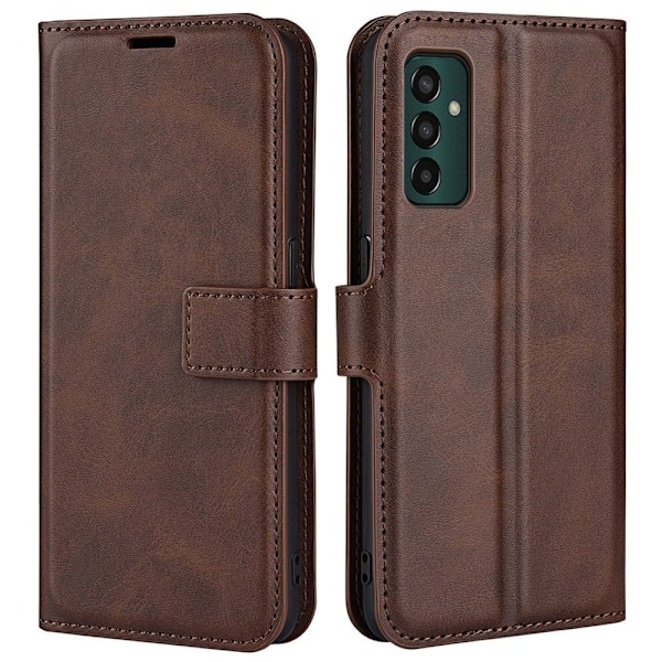 Hållbart konstläder Samsung Galaxy M13 4G fodral med plånbok - Brun Brun