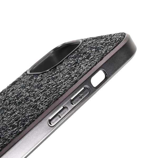 Glitter iPhone 15 Plus kotelot - Musta Black