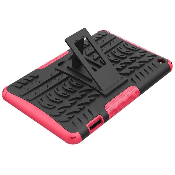 Däckmönstrat kickstand-fodral för Amazon Fire 7 (2022) - Ros Rosa