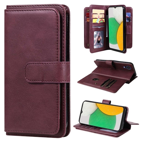 Samsung Galaxy A03 Core etui med pung / 10 kortpladser – Rød Red