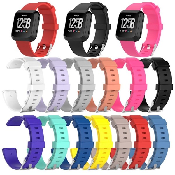 Fitbit Versa blød TPE urrem - Størrelse: L / Sort Black