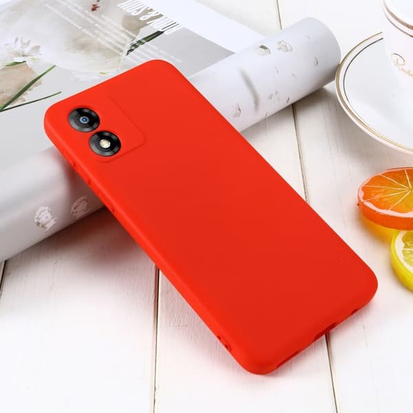 Matt flytende silikondeksel for Motorola Moto E13 - Rød Red