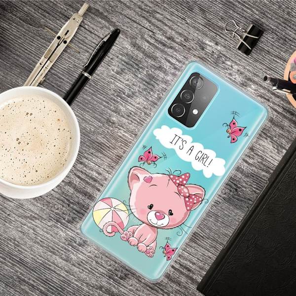 Deco Samsung Galaxy A73 Etui - Lyserød Kat Pink