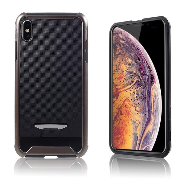 iPhone Xs Max hybrid etui med granuleret tekstur - Grå Silver grey