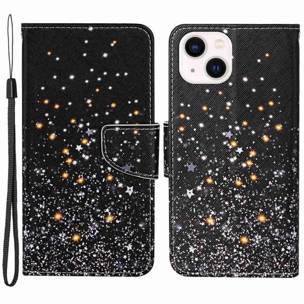 Wonderland iPhone 14 Plus Flippetui - Shattered Stjerner Black