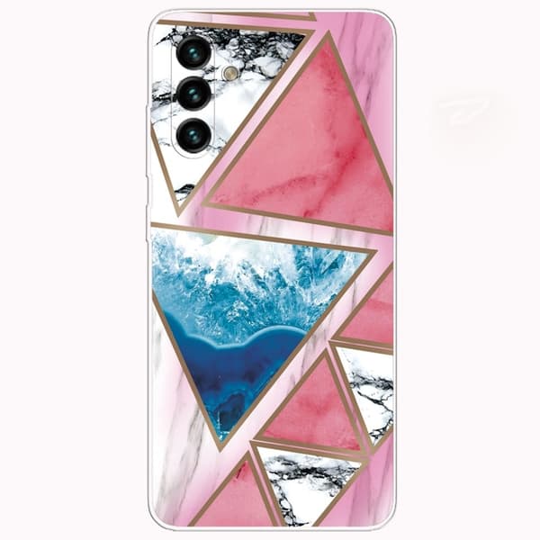 Marble Samsung Galaxy A13 5G Etui - Hvid / Blå / Rose Trekant Multicolor
