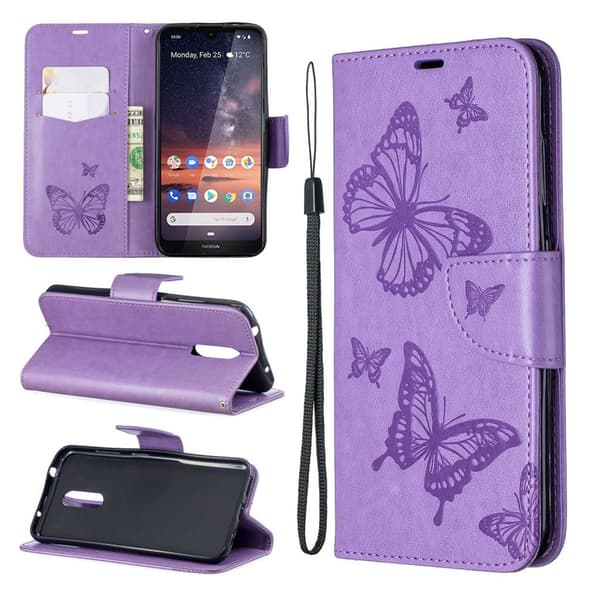 Butterfly Nokia 3.2 veske - Lilla Purple