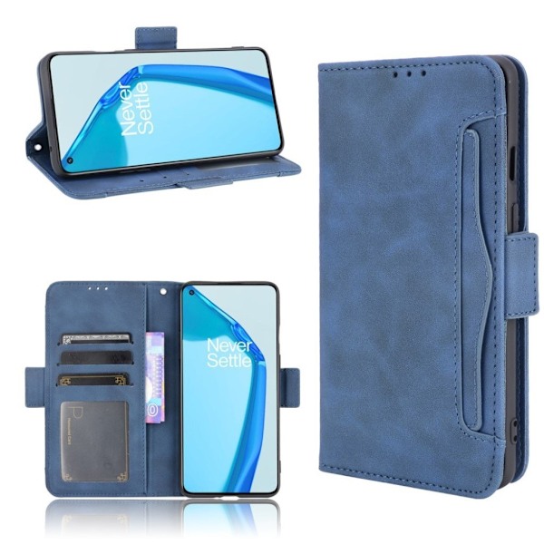 Modern-styled Læder Pung Etui til Oneplus 9r - Blå Blue