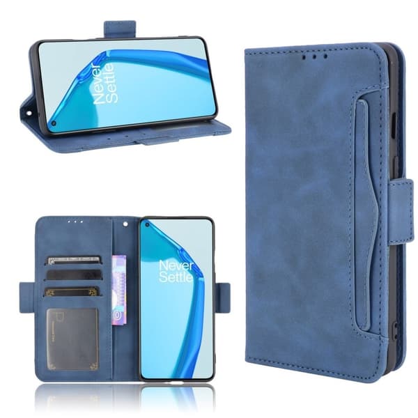 Moderni Nahkalaukku For OnePlus 9R - Sininen Blue
