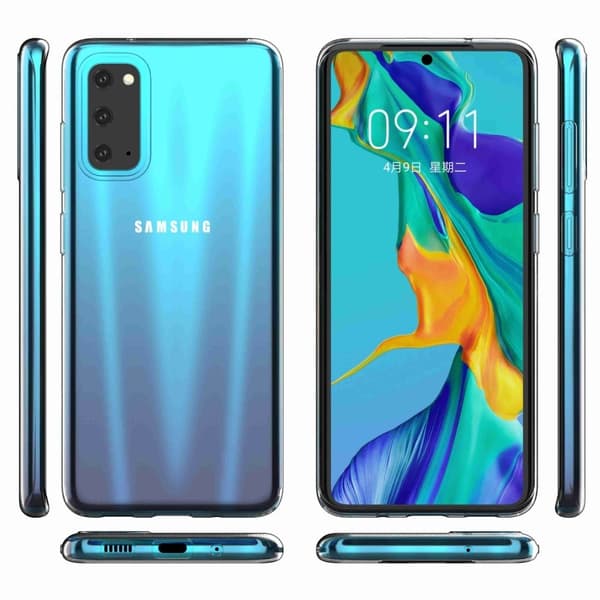 Erittäin ohut läpinäkyvä kotelo Samsung Galaxy S20:lle Transparent