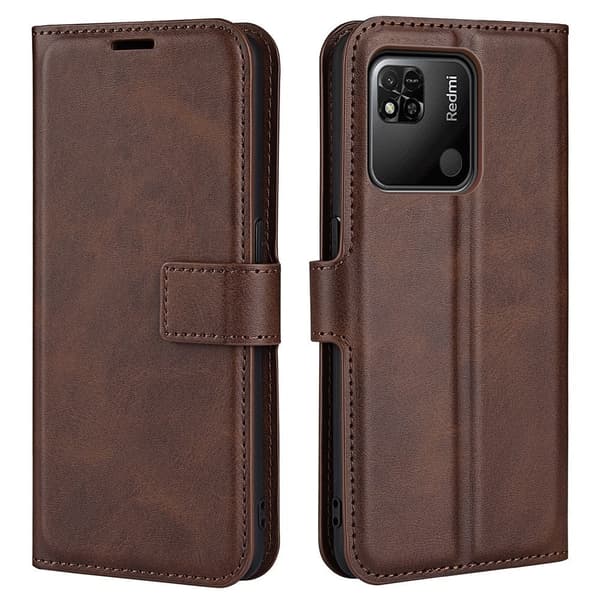 Xiaomi Redmi 10A nahkainen lompakokkotelo - Ruskea Brown