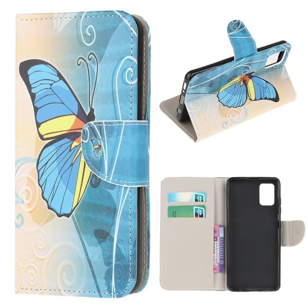 Wonderland Samsung Galaxy A31 Etui - Blå Sommerfugl Multicolor