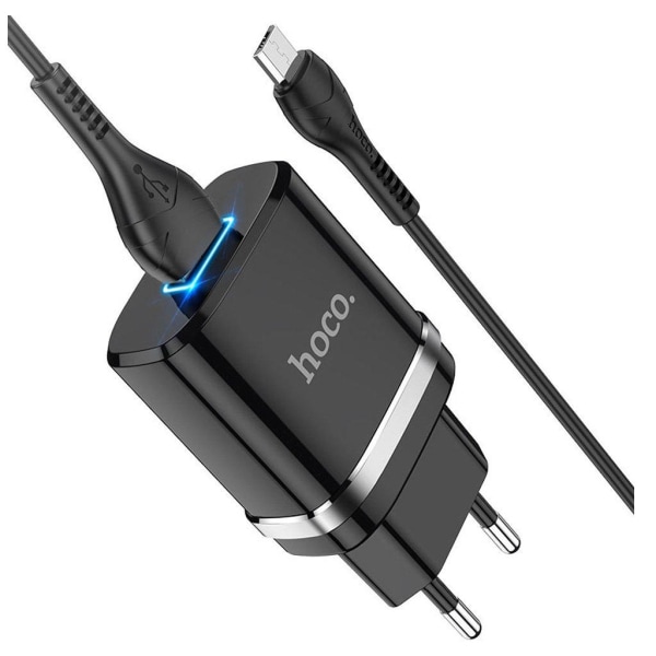 HOCO N1 Ardent single port charger set(for Micro)(EU) - Sort Black