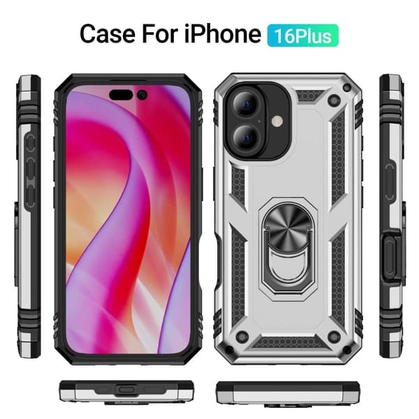 Bofink Combat iPhone 16 Plus deksel - Sølv Silver grey