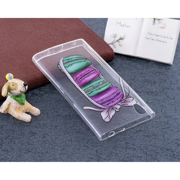 Sony Xperia L1 silikone cover med motiv - Macarons Multicolor