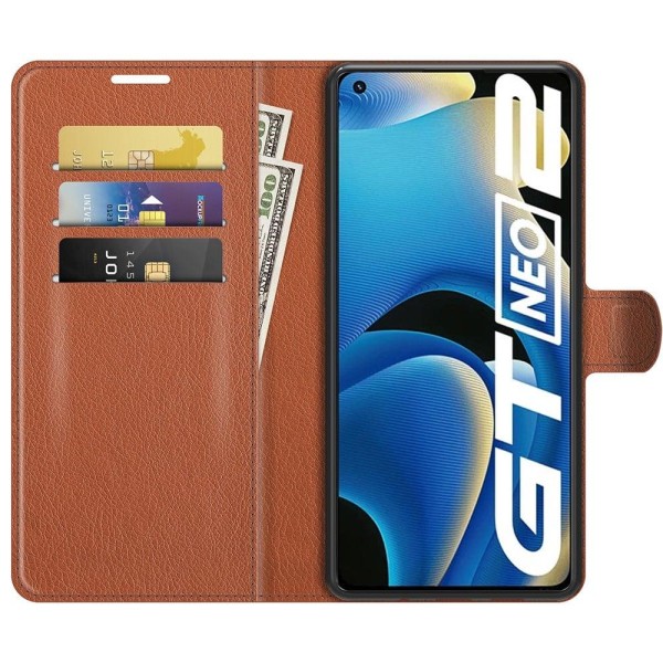 Classic Realme GT2 / Realme GT Neo2 flip kuoret - Ruskea Brown