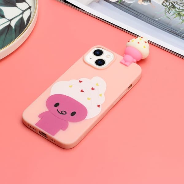 Cute 3d iPhone 14 Etui - Ice Cream Pink