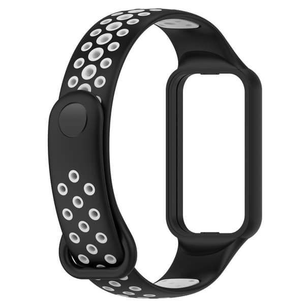Xiaomi Redmi Band 2 dubbelfärgad silikonrem med skydd - Svart / Grå Svart
