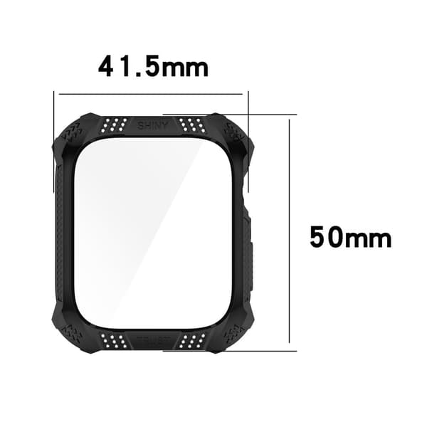 Apple Watch (45mm) rhinestone adorned cover with tempered glass screen protector - Midnight Blue Blå