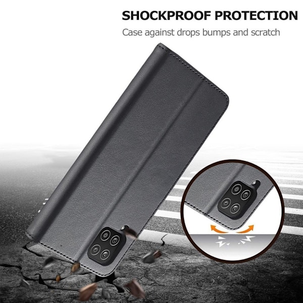 LC.IMEEKE Samsung Galaxy A12 5G flip case - Musta Black