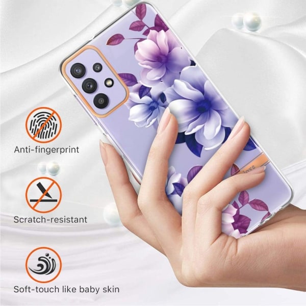 Erittäin ohut ja kestävä pehmeäkantinen Samsung Galaxy M32 5G / A32 5G - Violetti Begonia Purple