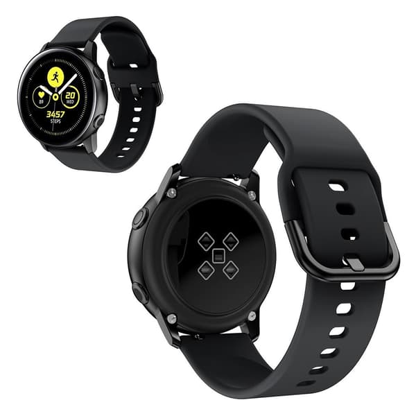 20mm Universal silicone watch band - Black Blå