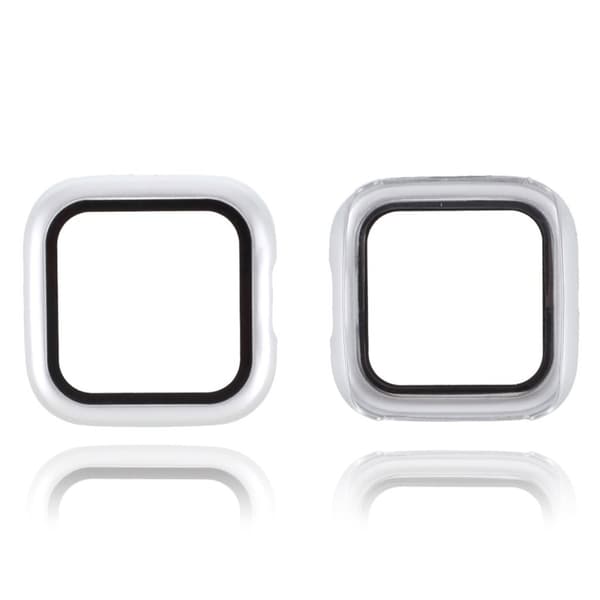 Fitbit Versa 2 stylish frame with tempered glass - Light Grey Silvergrå