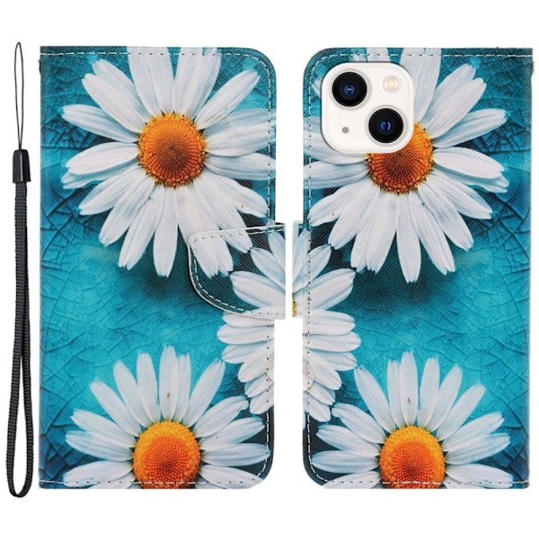 Wonderland iPhone 14 flip etui - Krysantemum Multicolor