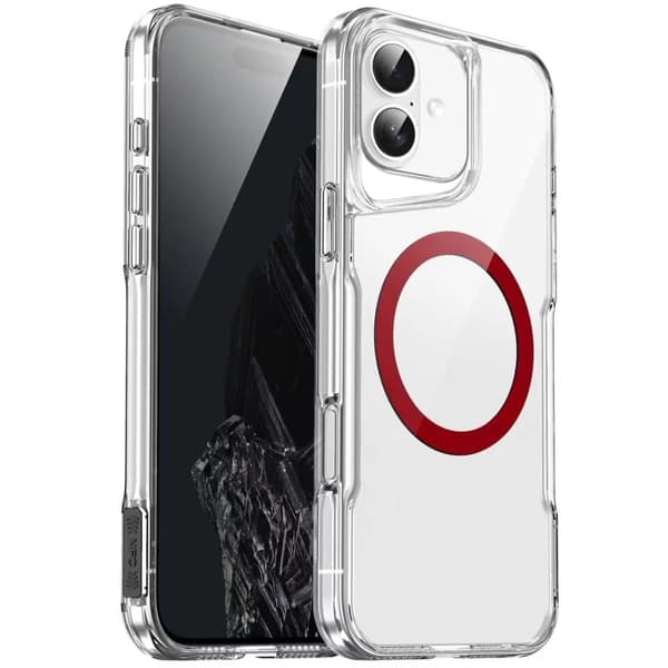 iPhone 16-etui kompatibelt med MagSafe fleksibelt og akrylbasert mobildeksel - Rød Red