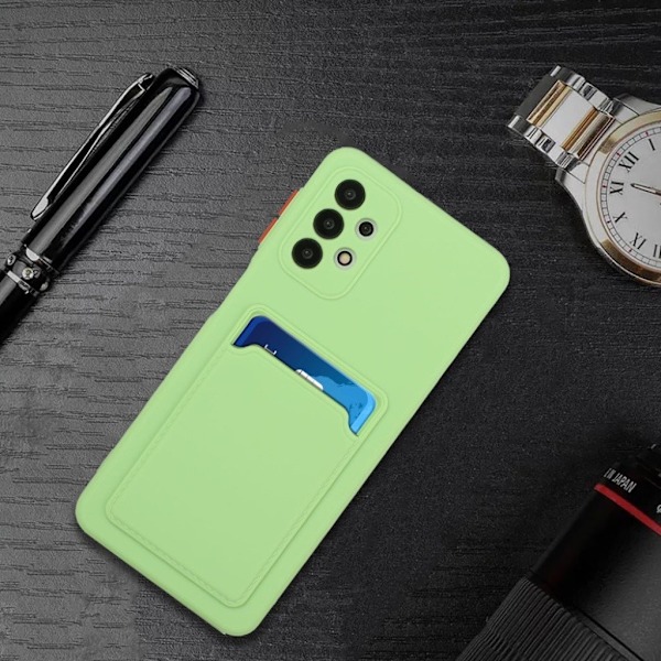 Card Holder Suojakuori For Samsung Galaxy A32 - Vaaleanvihreä Green