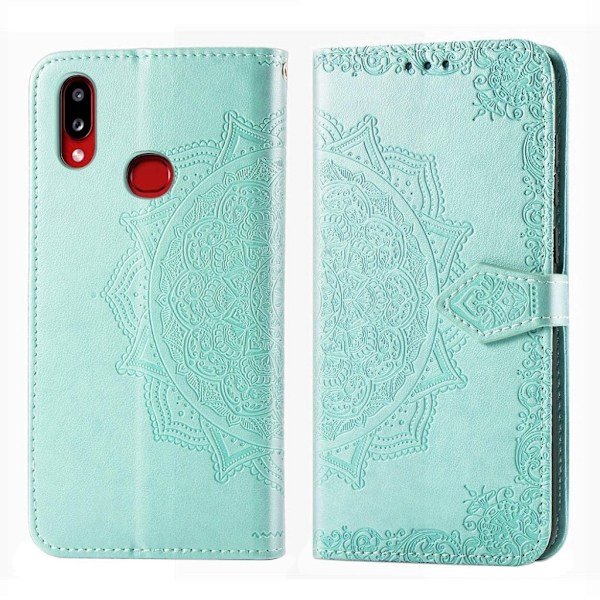 Mandala läder Samsung Galaxy A10s fodral - Grön Grön