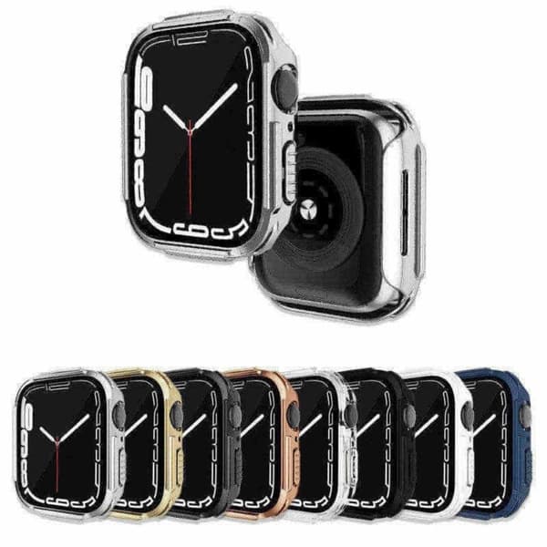 Apple Watch (41mm) electroplated cover with tempered glass - Transparent Transparent